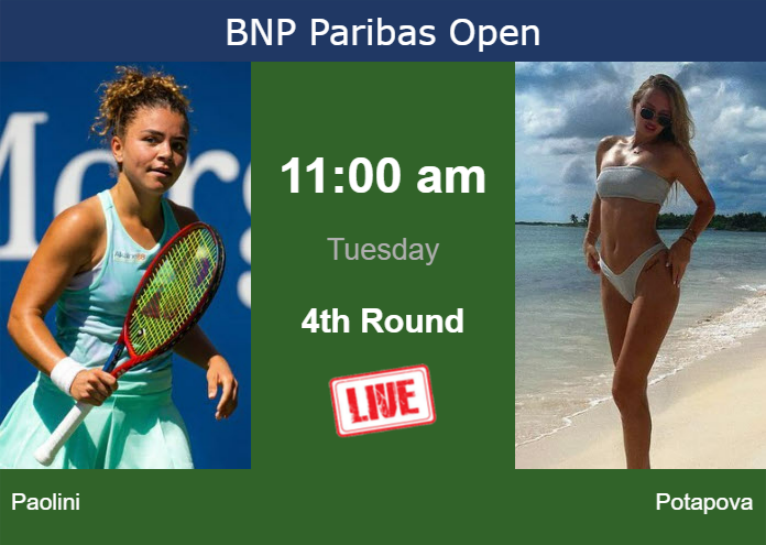 Tuesday Live Streaming Jasmine Paolini vs Anastasia Potapova