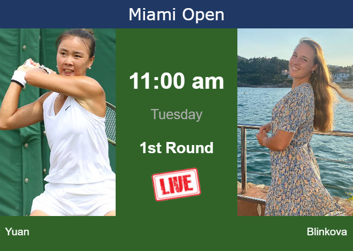 Tuesday Live Streaming Yue Yuan vs Anna Blinkova