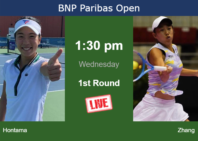How to watch Hontama vs. Zhang on live streaming in Indian Wells on Wednesday