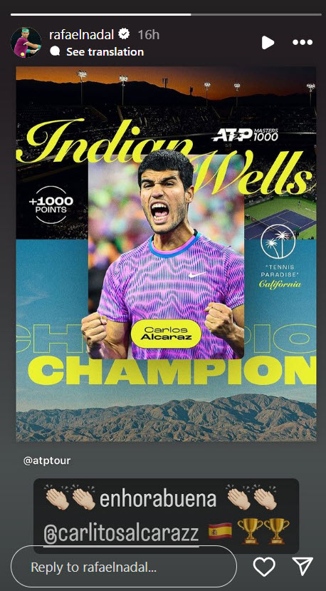 Nadal Puts A Story For Alcaraz