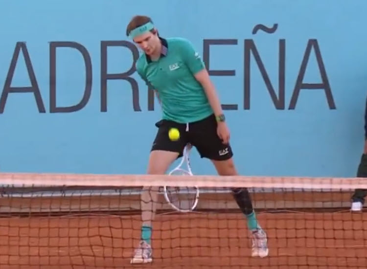 Bublik Hits An Over Relaxed Tweener In Madrid