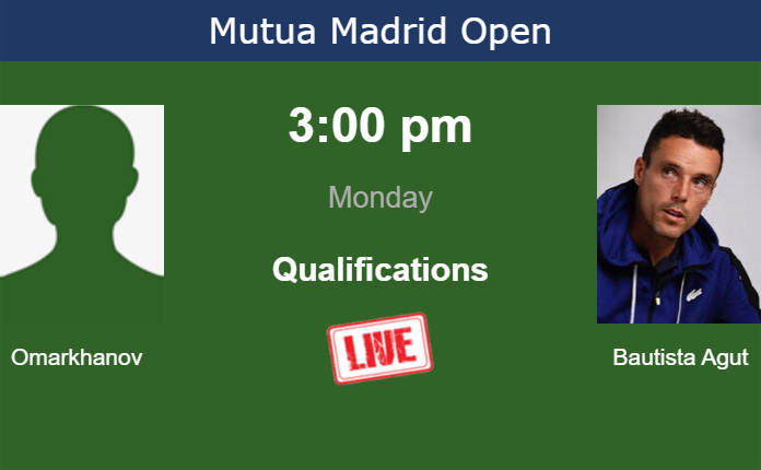 How to watch Omarkhanov vs. Bautista Agut on live streaming in Madrid on Monday