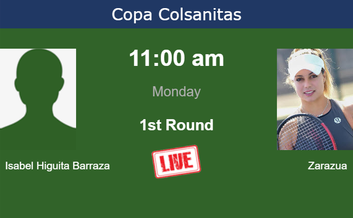 How to watch Isabel Higuita Barraza vs. Zarazua on live streaming in Bogota on Monday Monday Live Streaming Mariana Isabel Higuita Barraza vs Renata Zarazua
