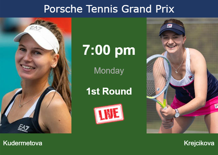 Monday Live Streaming Veronika Kudermetova vs Barbora Krejcikova