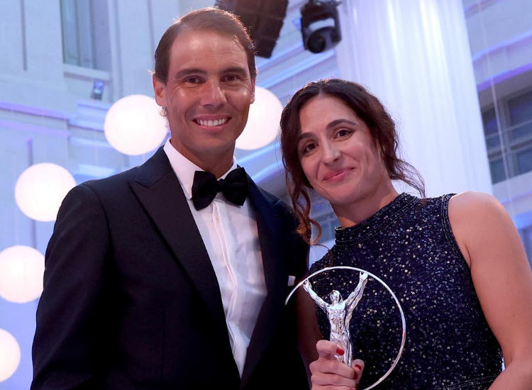 Nadal And Wife Celebrating The Laureus Award