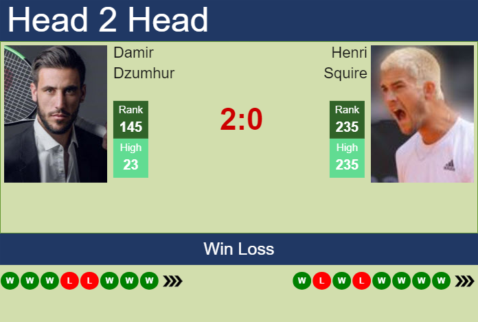 Prediction and head to head Damir Dzumhur vs. Henri Squire