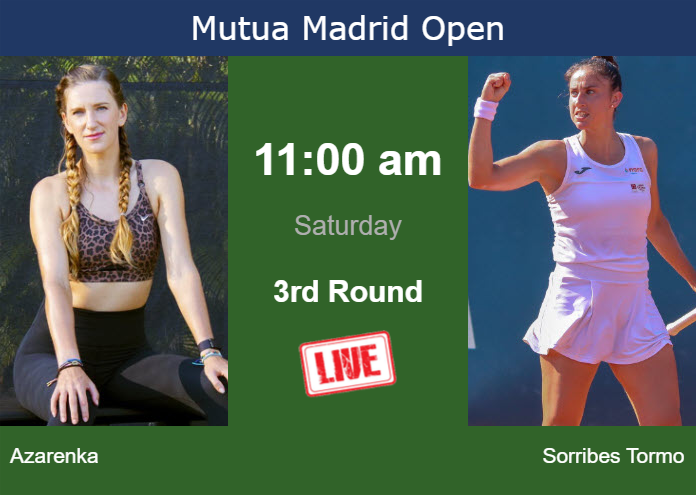 Saturday Live Streaming Victoria Azarenka vs Sara Sorribes Tormo