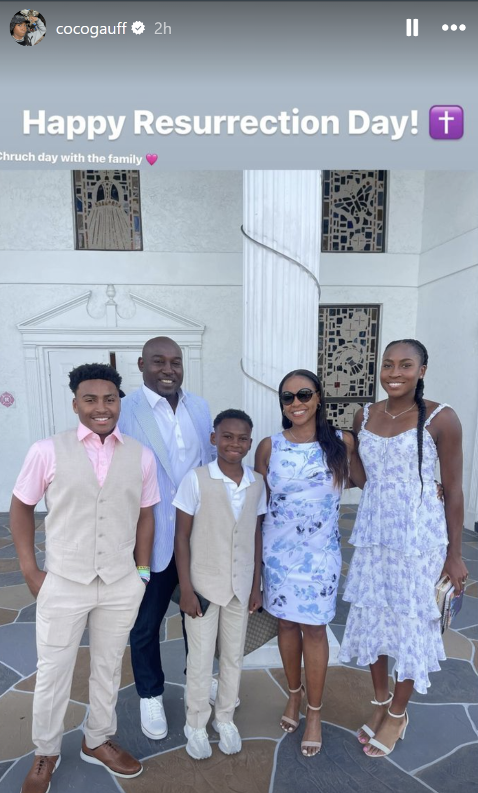 Coco Gauff and family wish Happy Easter
