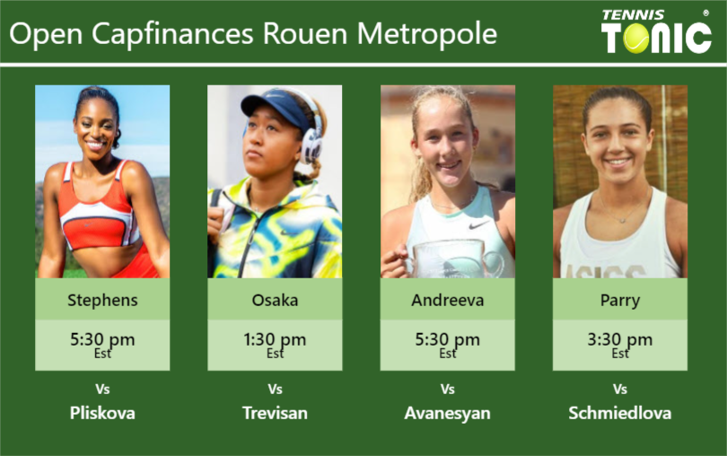 PREDICTION, PREVIEW, H2H: Stephens, Osaka, Andreeva and Parry to play on Centre Court on Wednesday – Open Capfinances Rouen Metropole