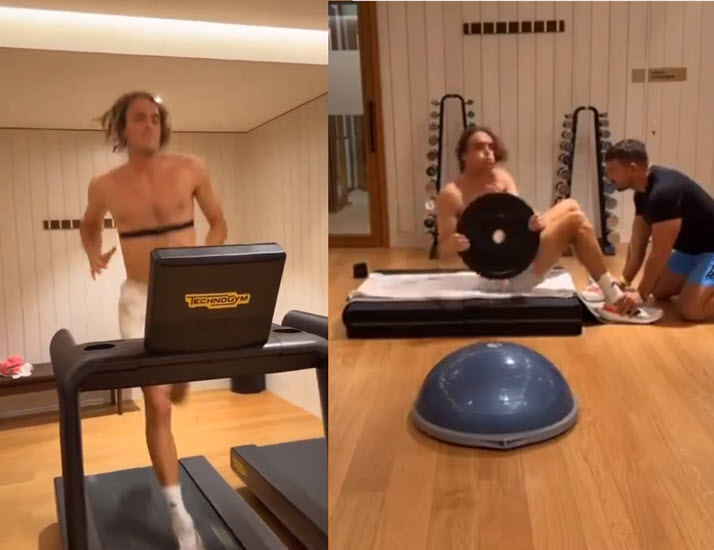 Stefanos Tsitsipas training hard hoping to have a good run in Monte Carlo