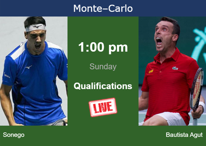 How to watch Sonego vs. Bautista Agut on live streaming in Monte-Carlo on Sunday
