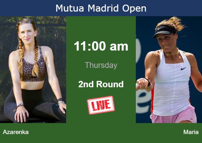 Thursday Live Streaming Victoria Azarenka vs Tatjana Maria