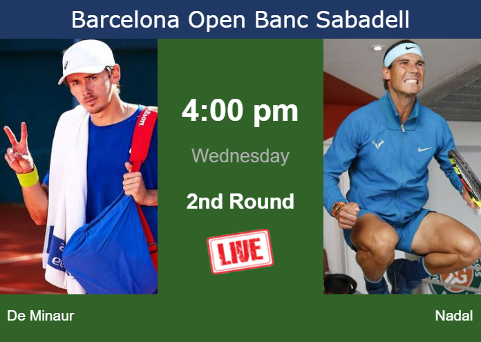Tuesday Live Streaming Alex De Minaur vs Rafael Nadal