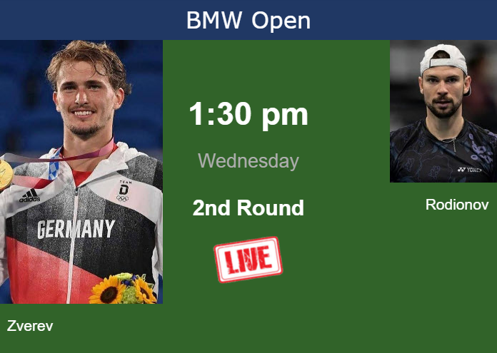 Tuesday Live Streaming Alexander Zverev vs Jurij Rodionov