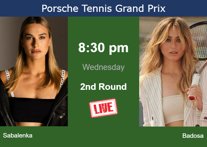 Tuesday Live Streaming Aryna Sabalenka vs Paula Badosa Gibert