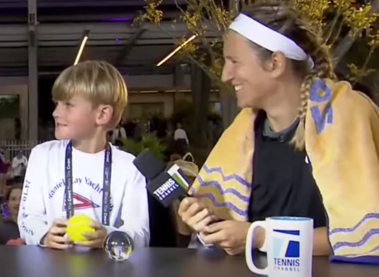 Vika Azarenka has a lovely interview with her son Leo in Charleston