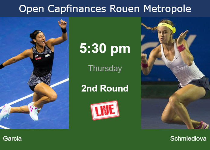 How to watch Garcia vs. Schmiedlova on live streaming in Rouen on Thursday