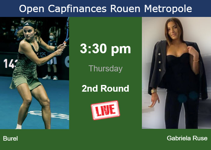 How to watch Burel vs. Gabriela Ruse on live streaming in Rouen on Thursday