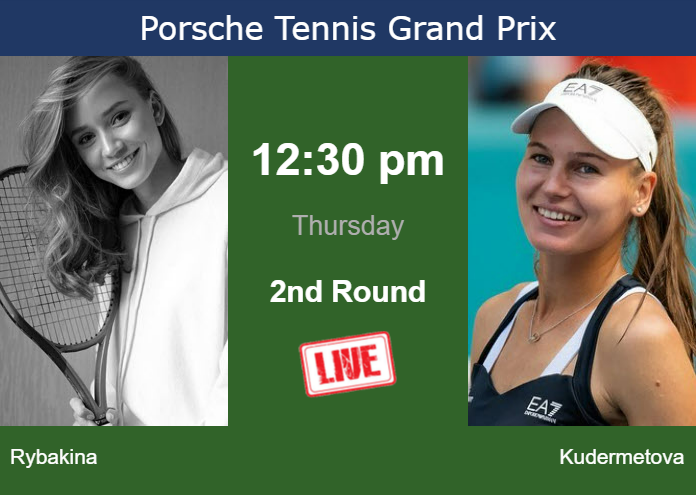Wednesday Live Streaming Elena Rybakina vs Veronika Kudermetova