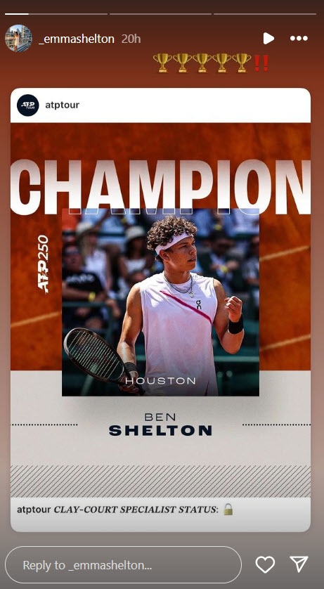 Shelton's Sister On Instagram Story