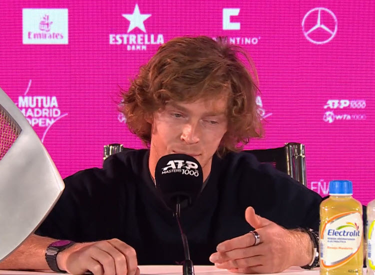 Rublev talks about feeling better on court during the Madrid final struggling with inflamamtion