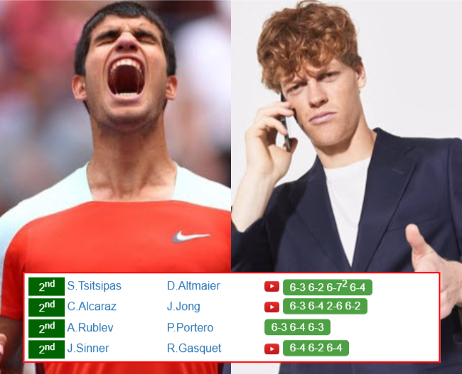 Carlos Alcaraz Jannik Sinner who win info