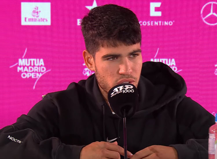 Carlos Alcaraz talks about his injury and the recent defeat in Madrid at the hands of Rublev