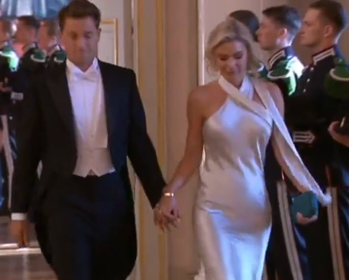 Casper Ruud and Maria look stunning at the Royal Palace in Oslo for the gala dinner