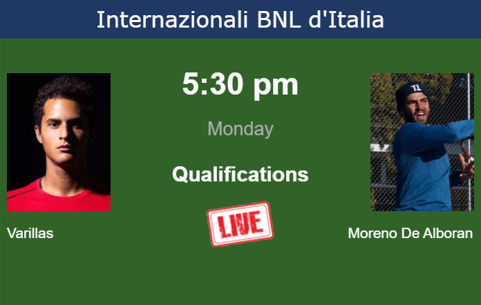 How to watch Varillas vs. Moreno De Alboran on live streaming in Rome on Monday Monday Live Streaming Juan Pablo Varillas vs Nicolas Moreno De Alboran