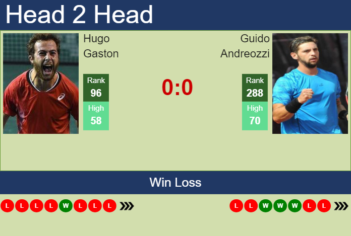 H2H, prediction of Hugo Gaston vs Guido Andreozzi in Lyon with odds, preview, pick | 18th May 2024