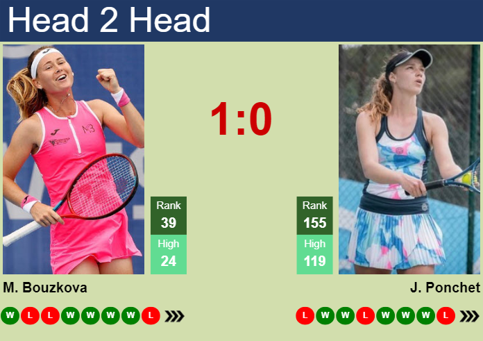 H2H, prediction of Marie Bouzkova vs Jessika Ponchet in Strasbourg with odds, preview, pick | 18th May 2024