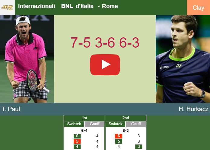 Prediction and head to head Tommy Paul vs. Hubert Hurkacz