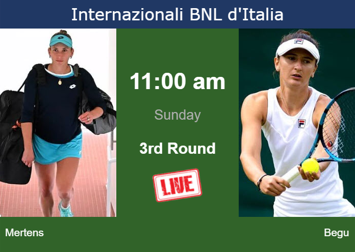 How to watch Mertens vs. Begu on live streaming in Rome on Sunday