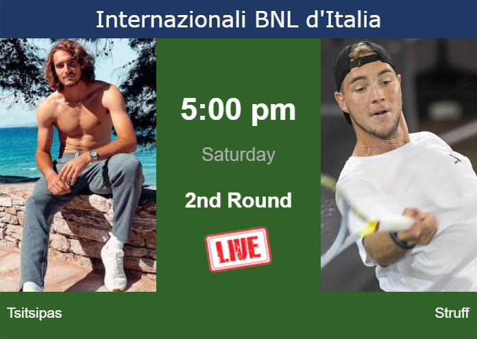 How to watch Tsitsipas vs. Struff on live streaming in Rome on Saturday