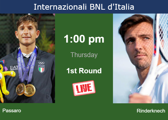 Thursday Live Streaming Francesco Passaro vs Arthur Rinderknech