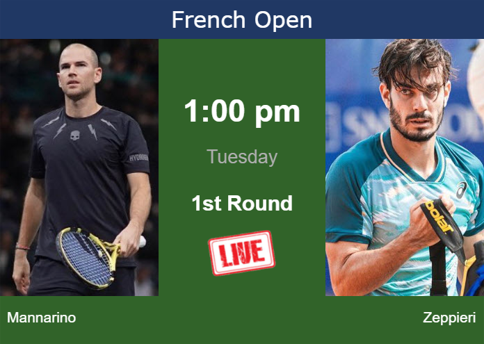 How to watch Mannarino vs. Zeppieri on live streaming at the French Open on Tuesday