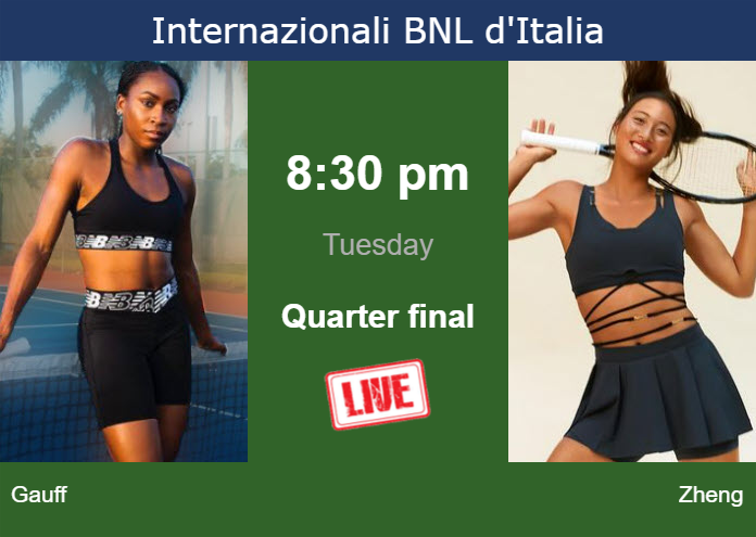 How to watch Gauff vs. Zheng on live streaming in Rome on Tuesday