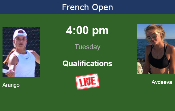 How to watch Arango vs. Avdeeva on live streaming at the French Open on Tuesday