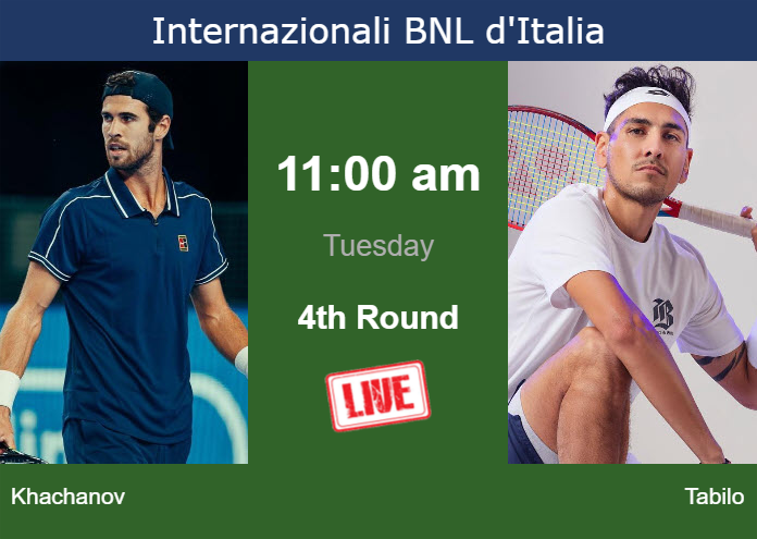 How to watch Khachanov vs. Tabilo on live streaming in Rome on Tuesday