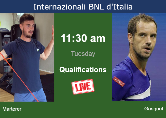 How to watch Marterer vs. Gasquet on live streaming in Rome on Tuesday Tuesday Live Streaming Maximilian Marterer vs Richard Gasquet