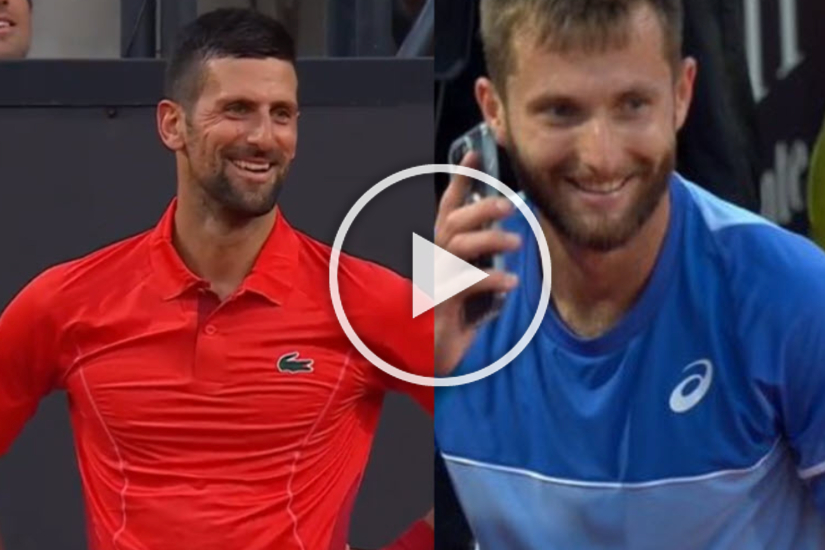 WATCH. Moutet forgot his alarm clock during his match against Djokovic in Rome