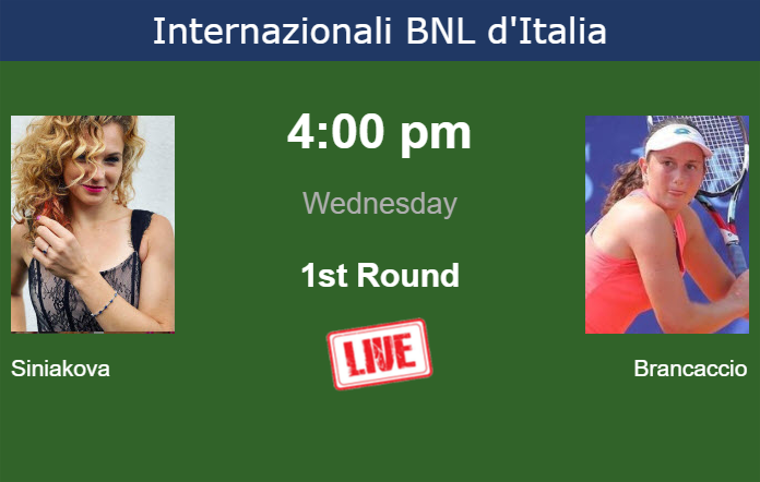 Wednesday Live Streaming Katerina Siniakova vs Nuria Brancaccio