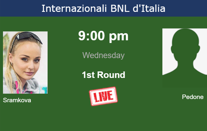 How to watch Sramkova vs. Pedone on live streaming in Rome on Wednesday Wednesday Live Streaming Rebecca Sramkova vs Georgia Pedone
