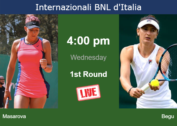 Wednesday Live Streaming Rebeka Masarova vs Irina-Camelia Begu