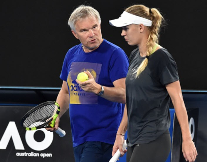 Caroline Wozniacki With His Father Caroline Wozniacki With His Father
