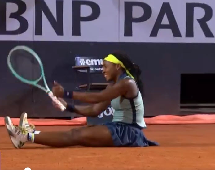 Gauff Shows Athletic Skills