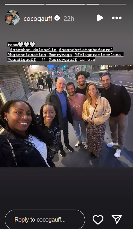 Gauff With Her Team
