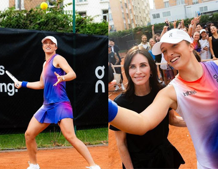 Swiatek With Actress Courtney Cox Swiatek With Actress Courtney Cox