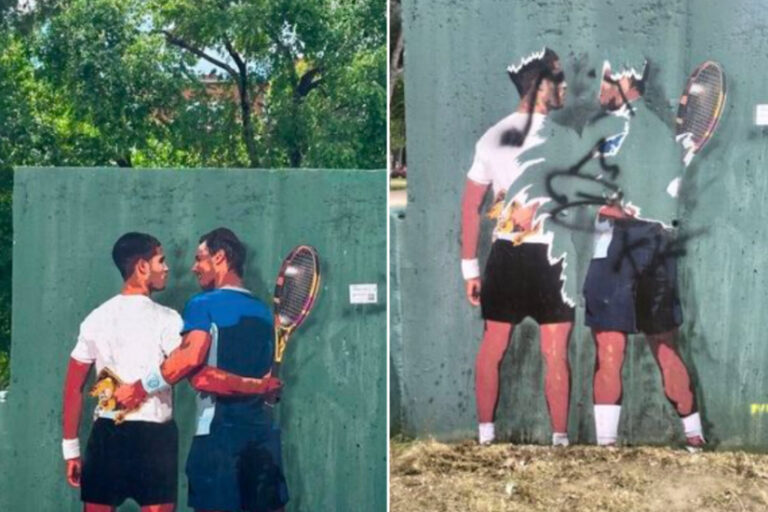 The Wonderful Mural Of Alcaraz And Nadal Vandalized After Only A Couple 