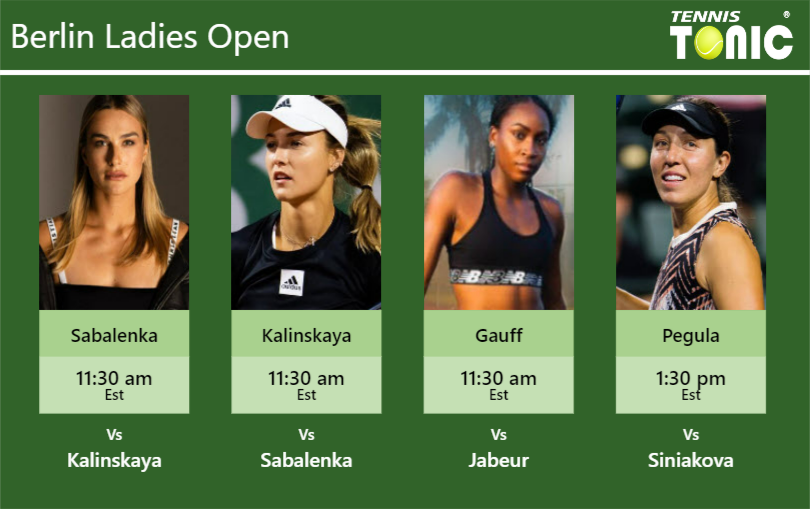 PREDICTION, PREVIEW, H2H: Sabalenka, Kalinskaya, Gauff and Pegula to play on Saturday – Berlin Ladies Open